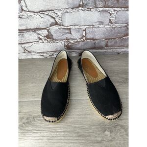 Viscata Barcelona Black Fabric Canvas Shoes Slip On Comfort Espadrilles Women 38